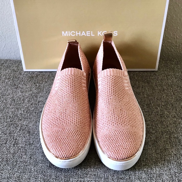 MICHAEL KORS Metallic Rose Gold Slip On Sneakers - Picture 2 of 10